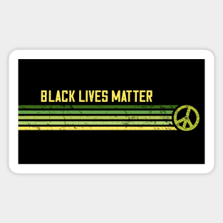 Black Lives Matter - Retro Peace Stripes Green Sticker